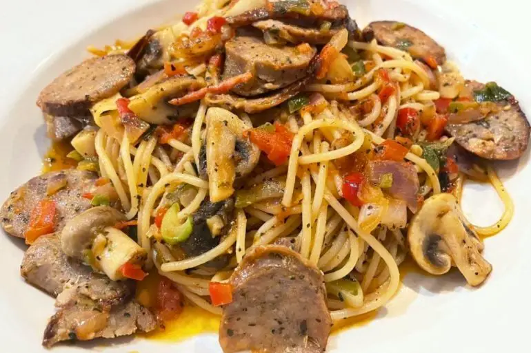 Sausage Pizzaiola at Viona's Italian Bistro in Overland Park, Kansas