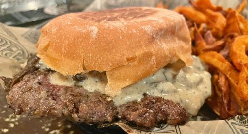 Stroganoff Burger at The Pharmacy in Nashville, TN