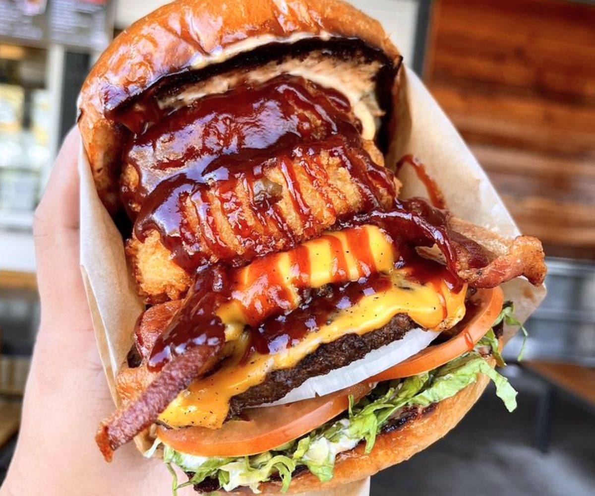 Western Bacon Cheez Burger at Bunz Burger in Huntington Beach, California