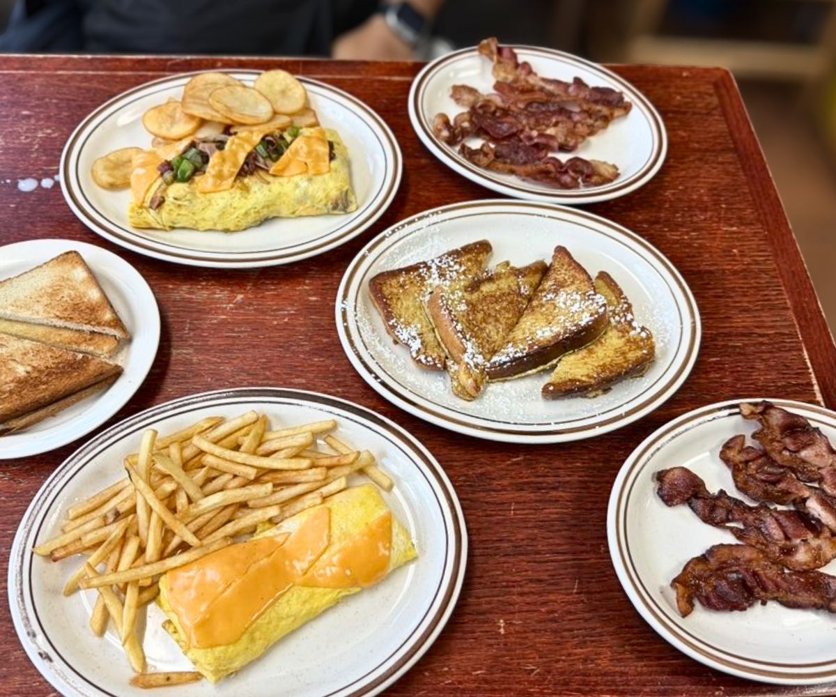 various breakfast dishes at Pondfield Cafe in Bronxville, New York