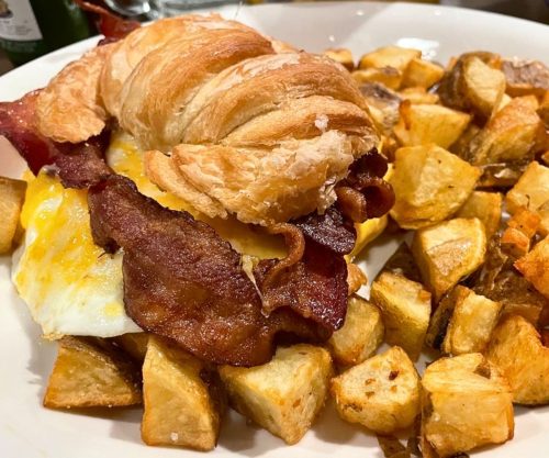 Breakfast Croissant Sandwich at Herm's Inn in Logan, Utah