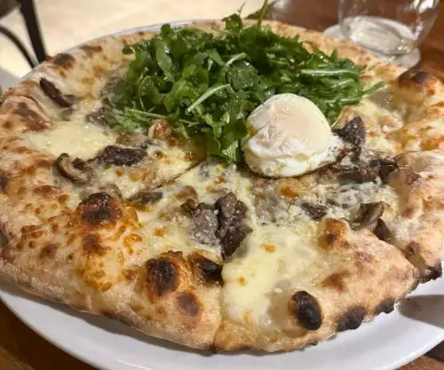 funghi at Maggie's Farm Wood-Fired Pizza in Iowa City, Iowa