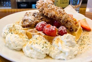 Crispy Chicken & Waffle at Rogue Island Local Kitchen & Bar in Providence, Rhode Island