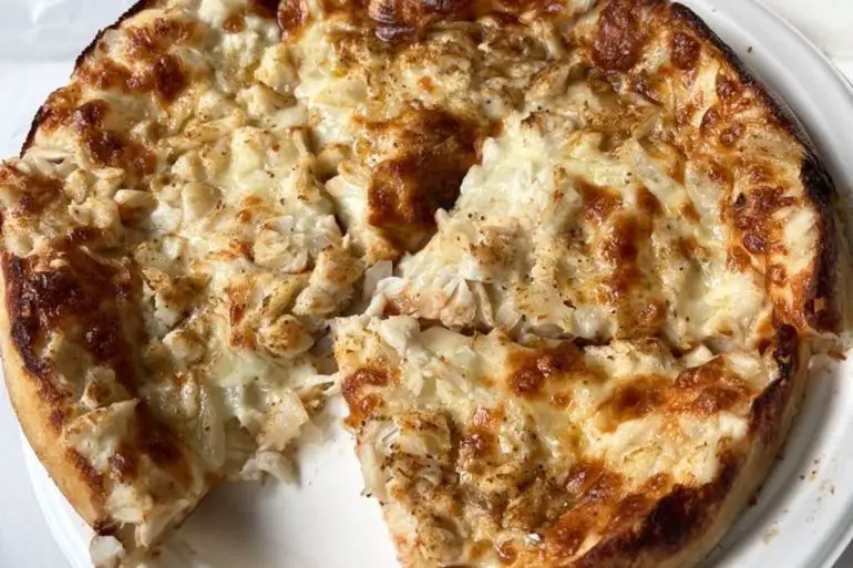 Crab Pizza at Matthew's Pizza in Baltimore, MD