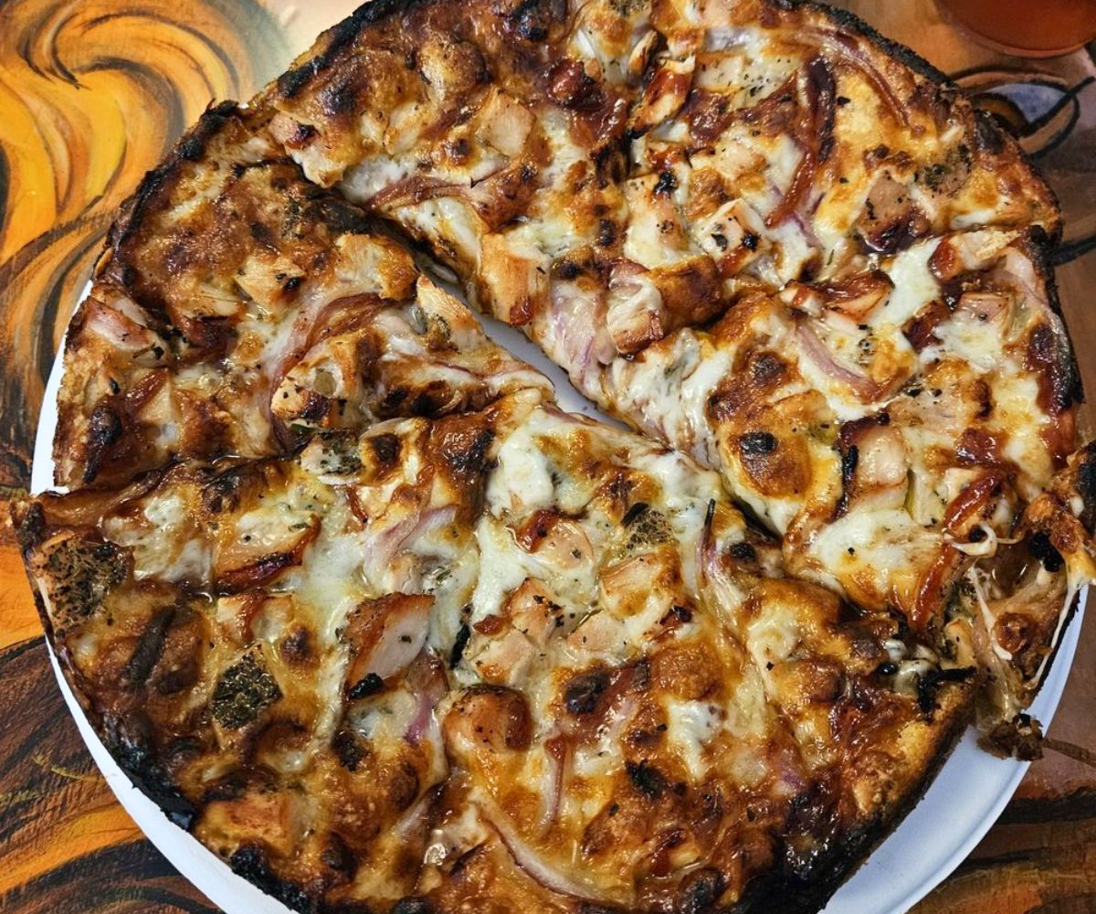 BBQ Chicken Pizza at Matthew's Pizza in Baltimore, Maryland