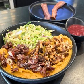 Sweet Potato and Pomegranate Bowl at Jules' Bistro in St. Cloud, Minnesota
