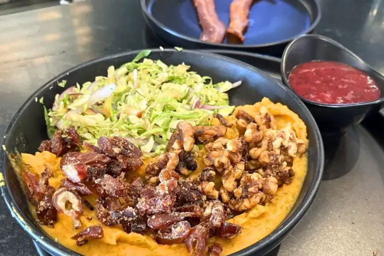 Sweet Potato and Pomegranate Bowl at Jules' Bistro in St. Cloud, Minnesota