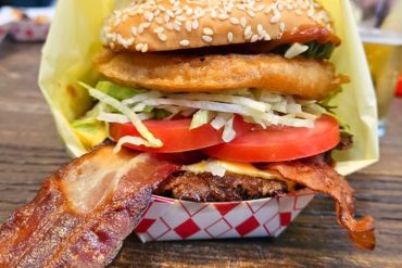 Westerner Burger at Lovely's in Oakland, CA