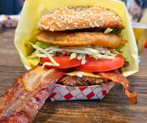 Westerner Burger at Lovely's in Oakland, CA
