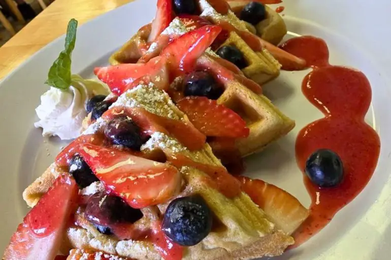 Belgian Berry Waffle at Gardenia's Cafe in Gaithersburg, Indiana