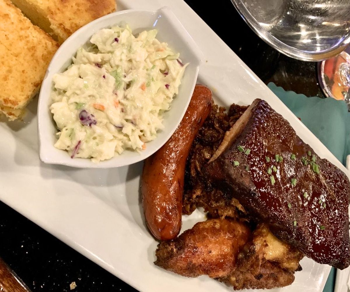 BVT BBQ Platter at Bridge View Tavern & Beer Garden in Sleepy Hollow, New York