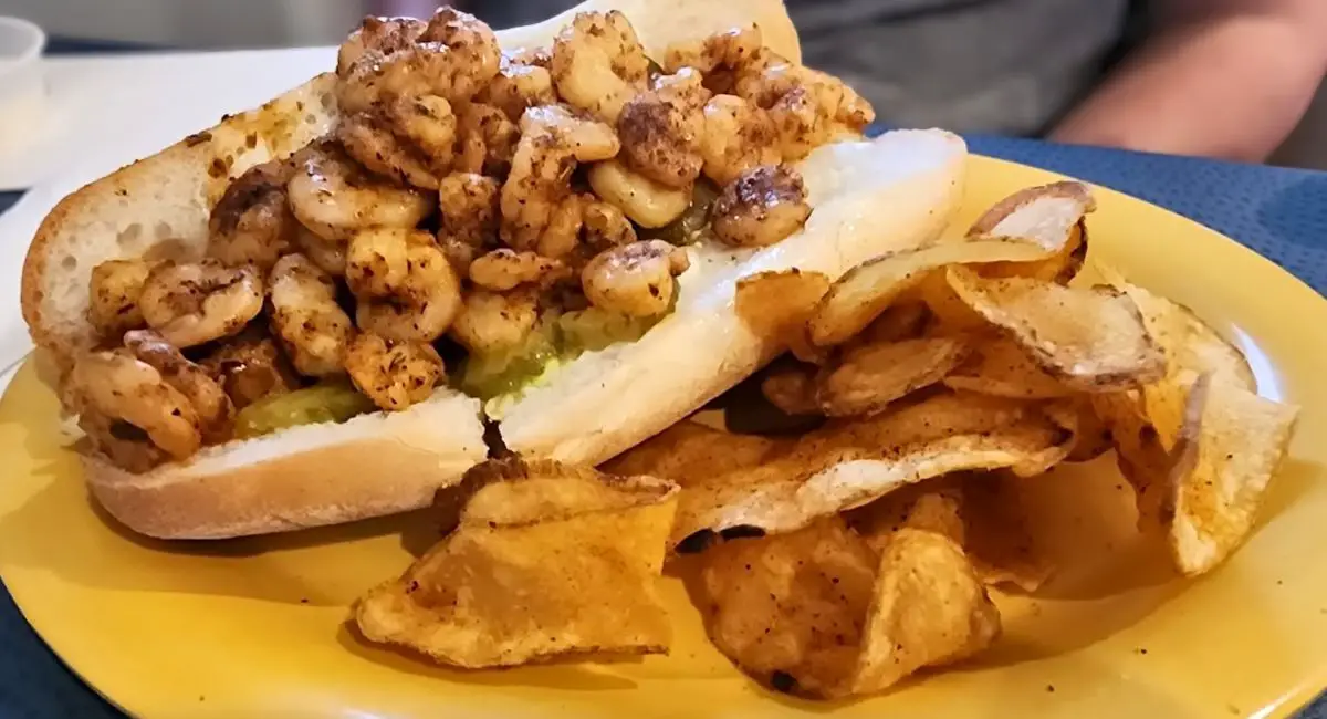 Shrimp PoBoy at Harbor View Cafe in Long Beach, Mississippi