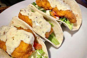 Costa Rican Fish Tacos at Hooked Seafood Restaurant in Manchester, New Hampshire