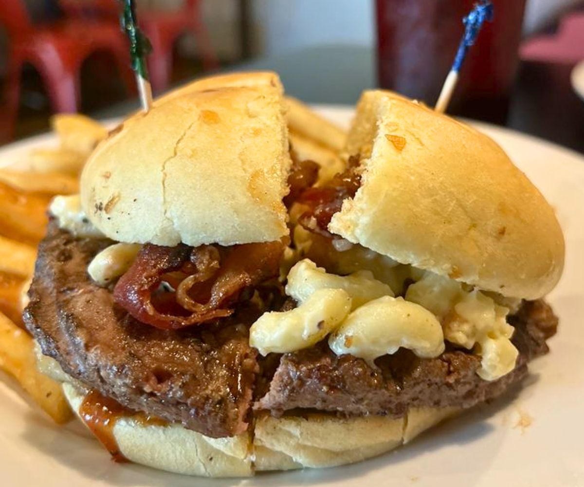 The Mac Daddy Burger at Midtown Caboose in Tallahassee, Florida