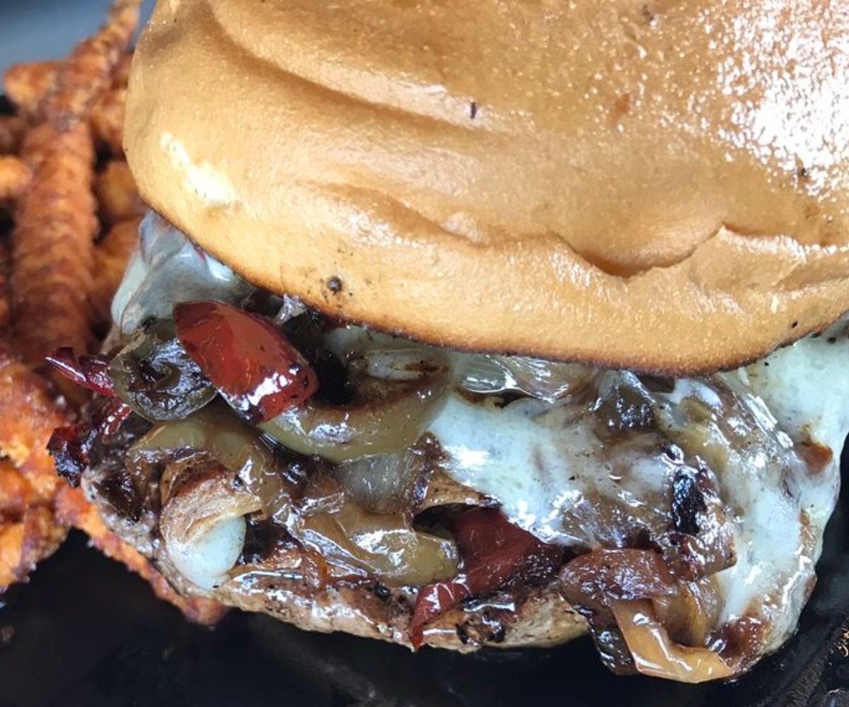 The Liberty Bell Burger at Midtown Caboose in Tallahassee, Florida