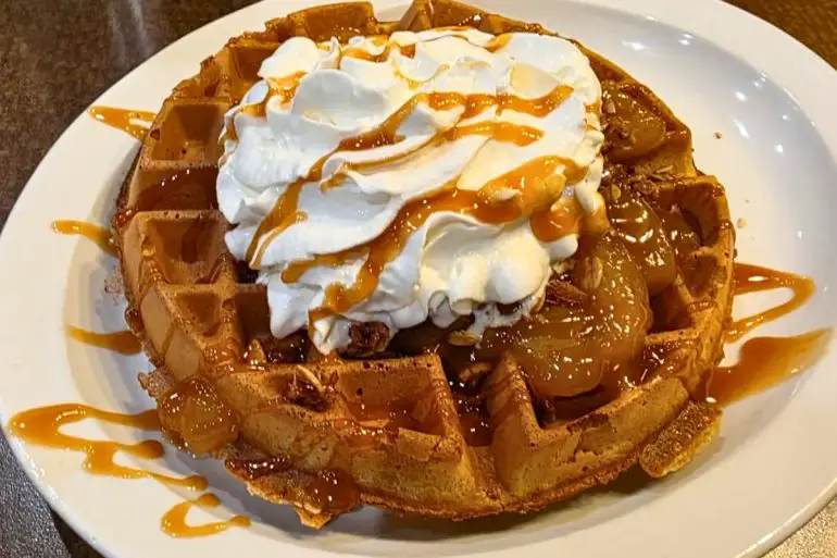 Caramel Apple Crisp Waffle at The Woodbury Cafe in Woodbury, MN