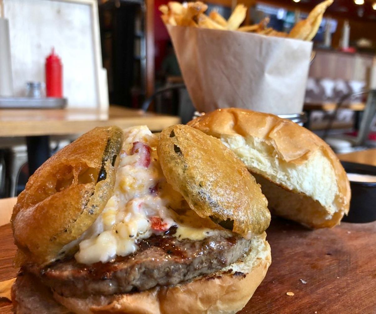 Pimento Burger at Bang Bang Burgers in Charlotte, North Carolina