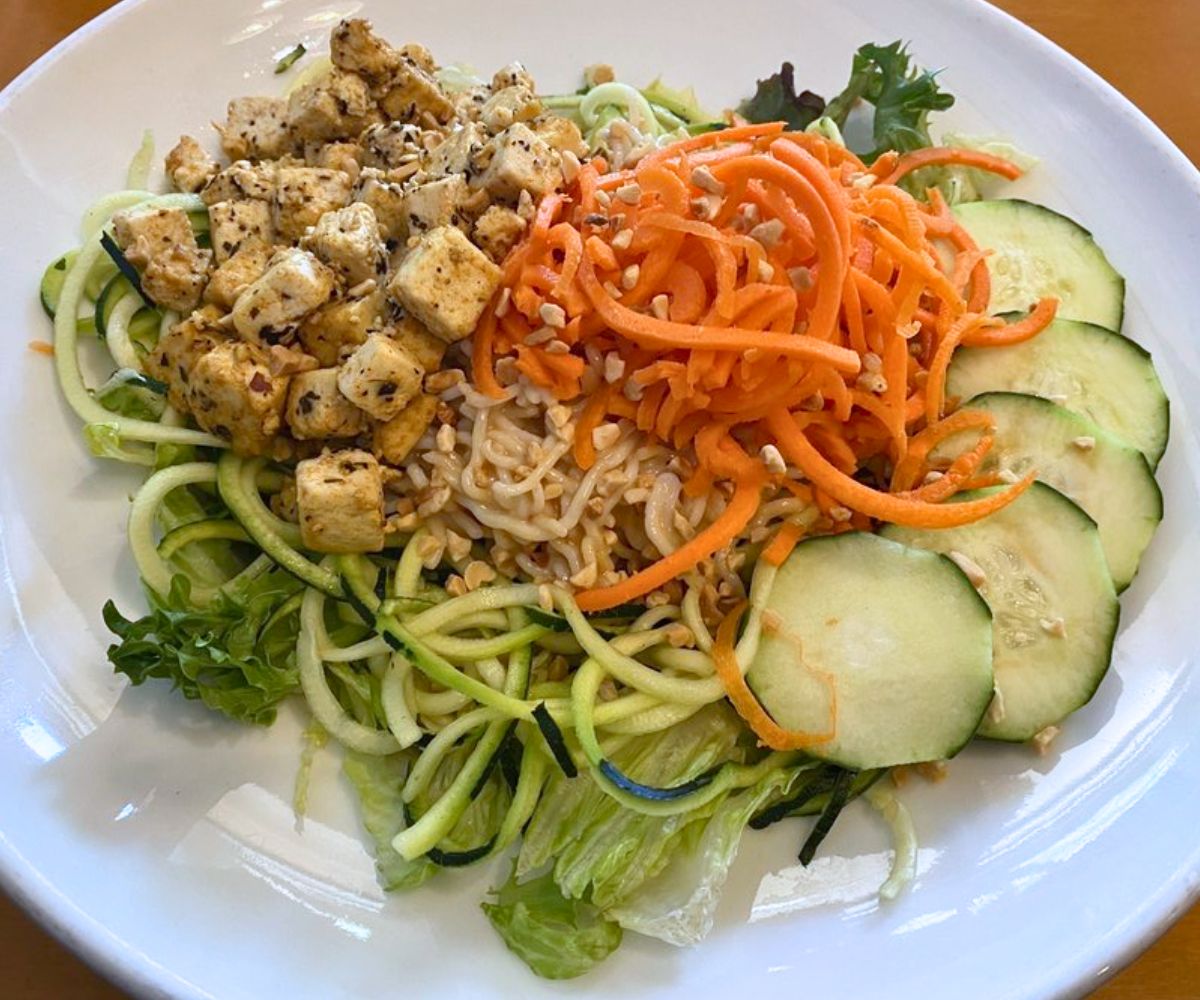 Thai Noodle Salad at One World in Peoria, Illinois