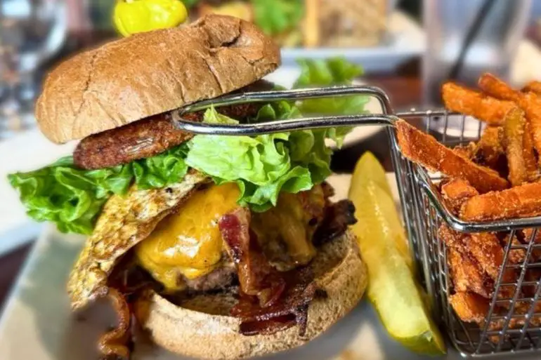 North Carolinian Burger at Hops Burger Bar in Greensboro, North Carolina