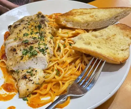 Spicy Cajun Pasta at One World in Peoria, Illinois