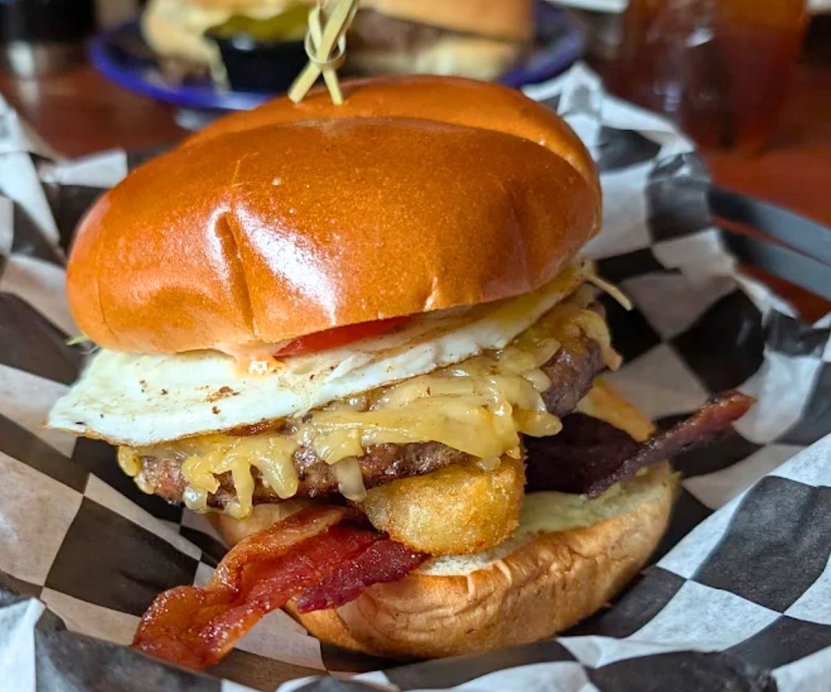 burger at LeadBelly in Lincoln, Nebraska