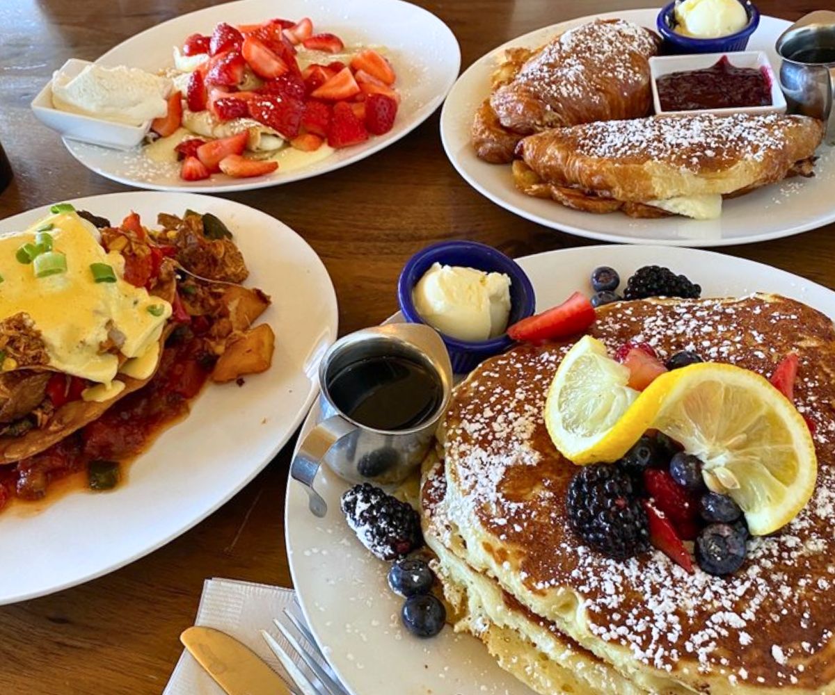 various breakfast dishes at McKay Cottage Restaurant in Bend, Oregon