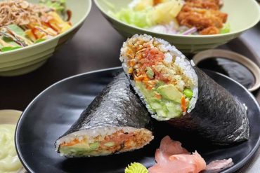 sushi burrito at eddy's snack bar in davenport, Iowa