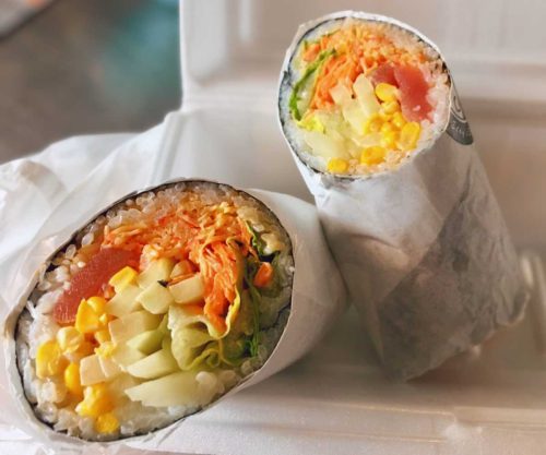 sushi burrito at eddy's snack bar in davenport IA