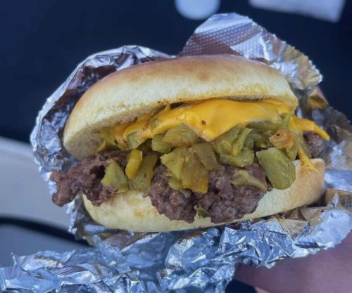 green chili burger at legend burgers in las cruces new mexico