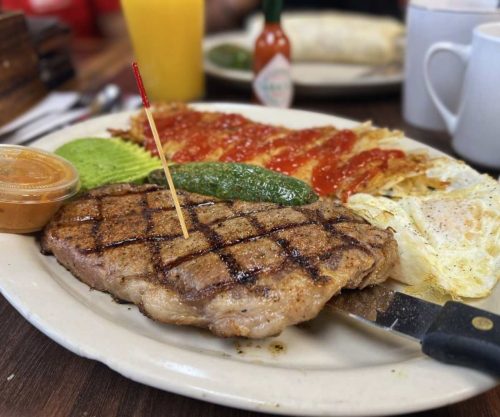 steak and eggs at rodeo cafe in rialto ca