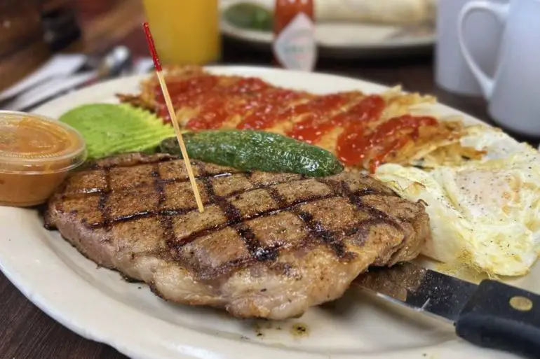 steak and eggs at rodeo cafe in rialto ca