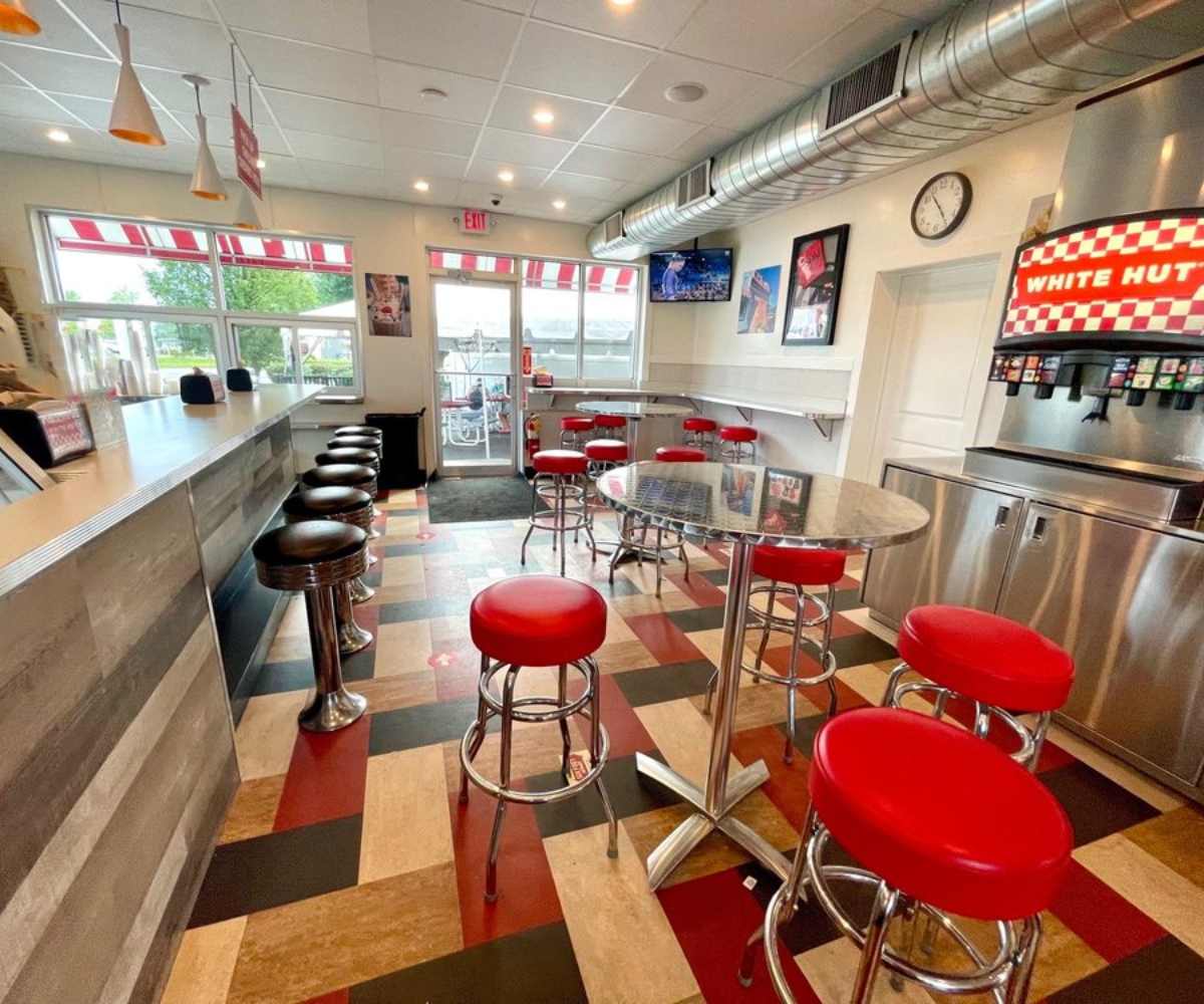 inside white hut in west springfield MA