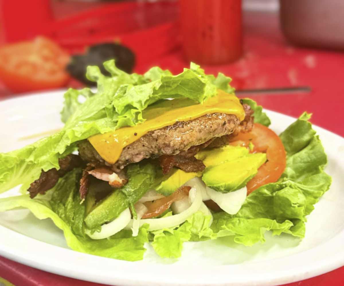 avocado bacon burger at snack shack in eugene oregon
