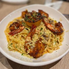 shrimp pasta at the rustik fork in riverside, CA