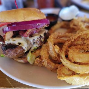 hanburger at Backstreets Grill in Columbia, South Carolina