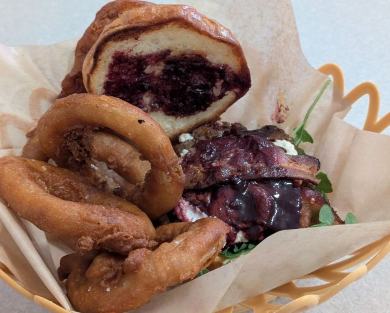 Food at The Burger Dive located in Billings, MT. 