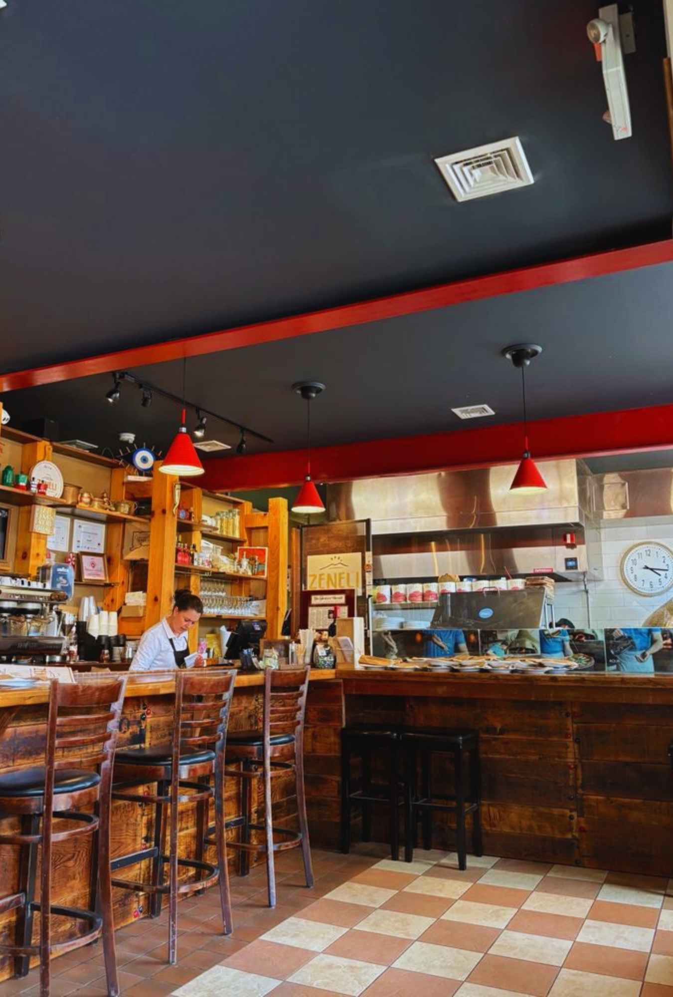 inside zeneli's pizzeria in new haven CT