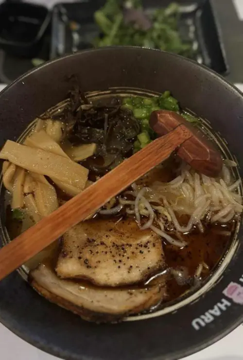 tonkotsu ramen at yoshiharu ramen in menifee, CA