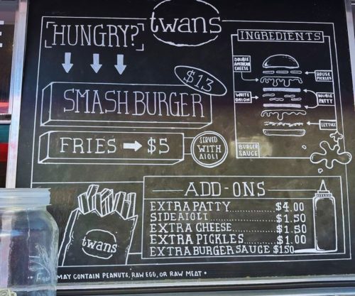 Twans Burger Menu