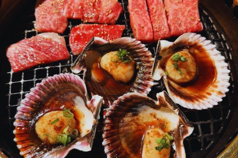 Scallop, A5 Wagyu short rib, misami rib eye