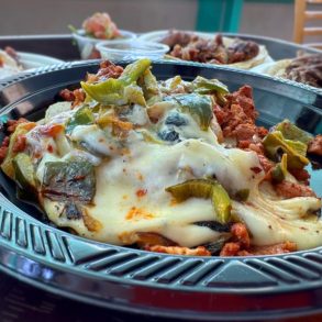 Food at La Super-Rica Taqueria located in Santa Barbara CA