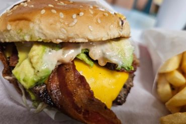 Food at Mission Burgers located in Riverside CA.