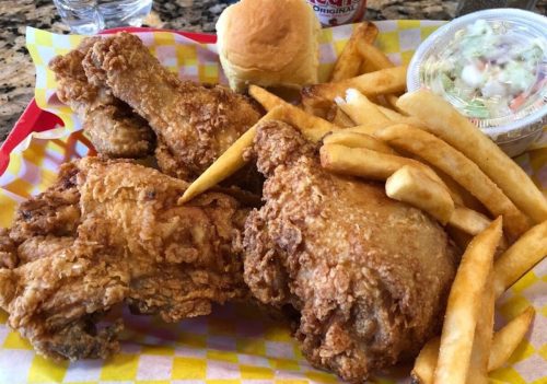Food at Fran's Chicken Haven located in Boca Raton FL,.