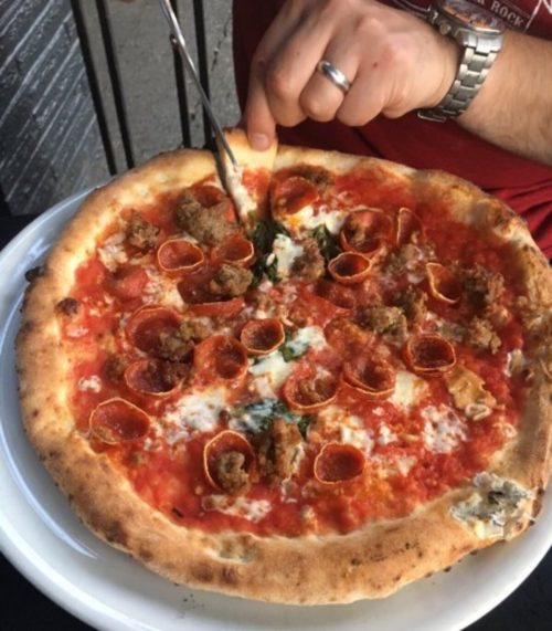 Food at Cornuto Pizzeria located in Seattle, WA.