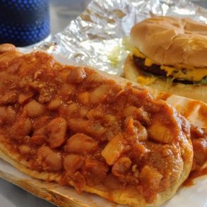 Food at Pat's Drive In located in Tucson, AZ.