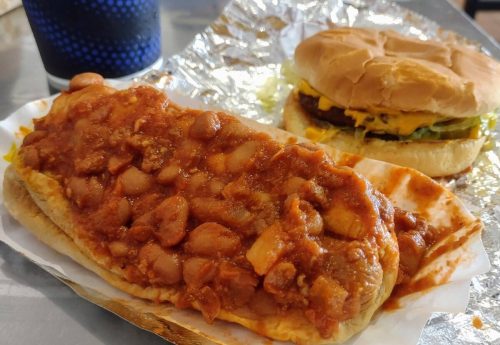 Food at Pat's Drive In located in Tucson, AZ.