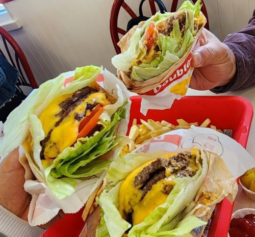 Food at TK Burgers located in Huntington Beach, CA.