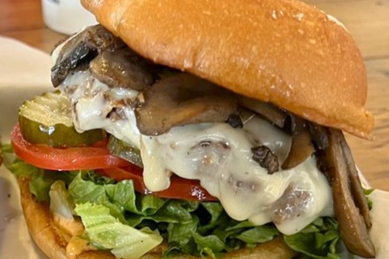 Mushroom Swiss Burger at Grassburgers in Albuquerque, NM