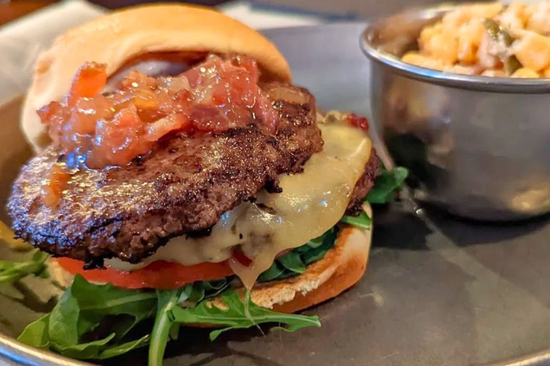 Truffle and Gouda Burger at Bourbon's Kitchen in Middletown, Ohio