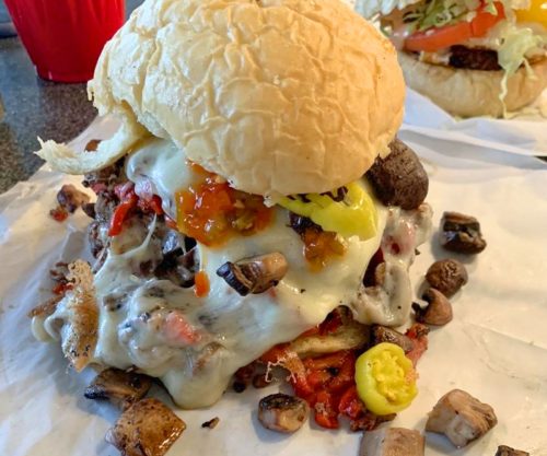Philly Cheese Steak Burger at Melt Gourmet Cheeseburger in Leesburg, Virginia